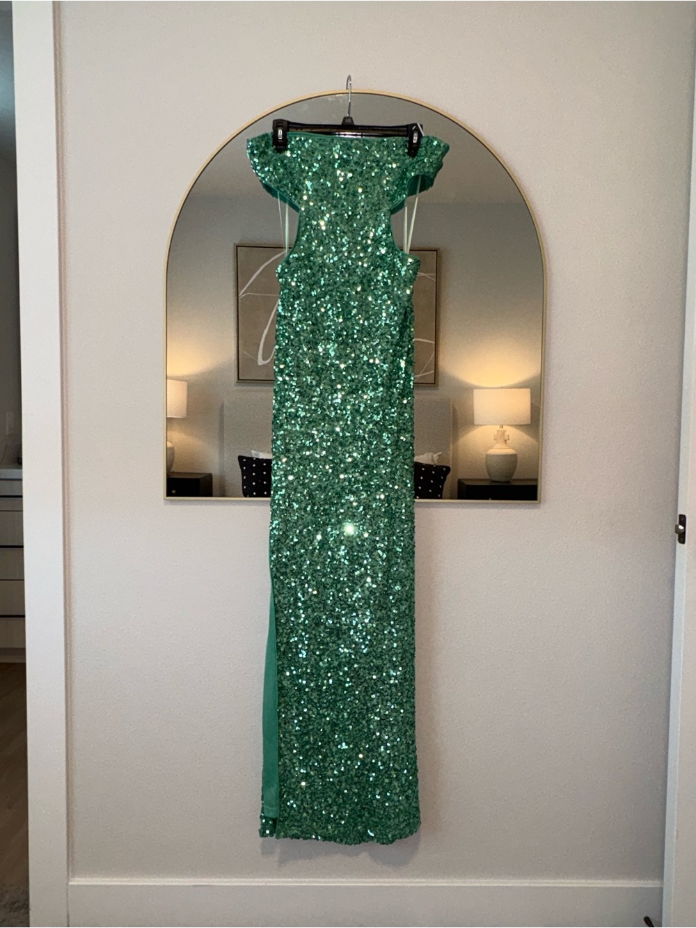 Fashion Nova Green Sequin Maxi Dress